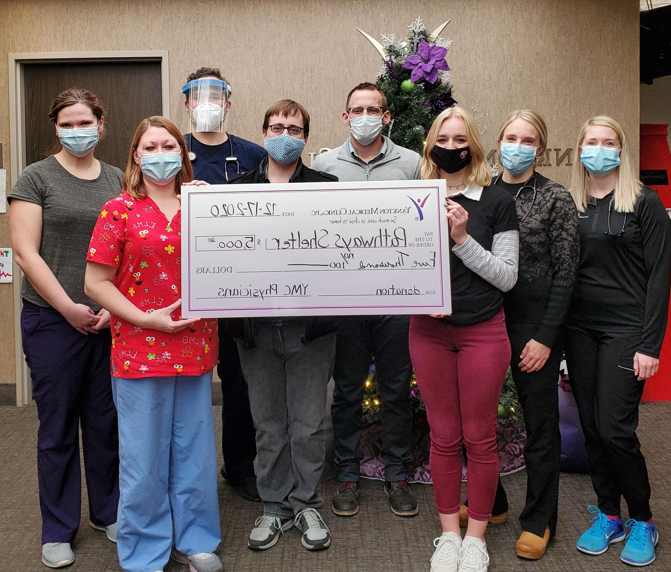 Yankton Medical Clinic Makes Donation to  Pathways Homeless Shelter